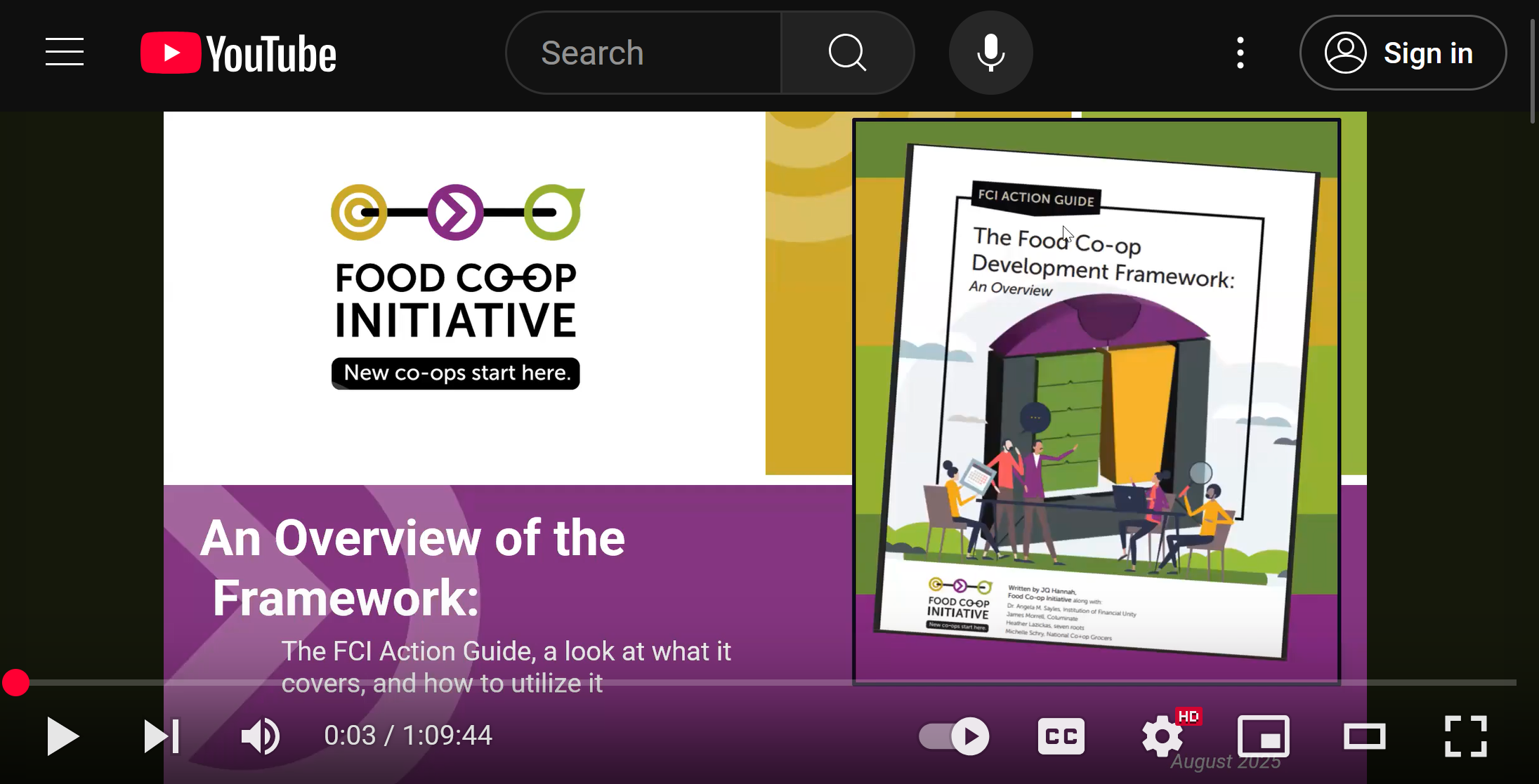 Screenshot of the Co-op Development Framework video on YouTube